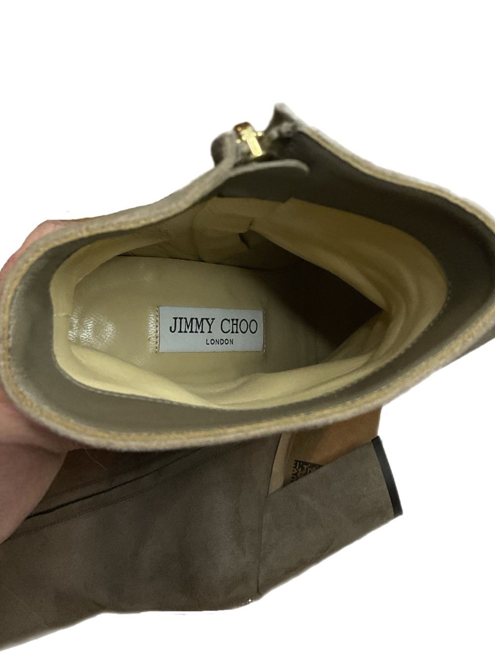 Authentic Jimmy Choo ZADIE Tan Boots EU 38/8US Designer Block Heels Mid Calf - Picture 11 of 16